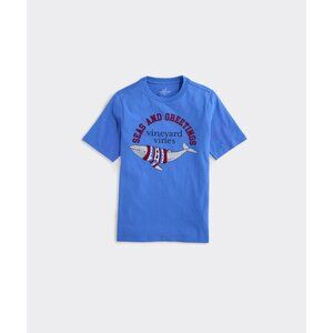 NWOT VINEYARD VINES Seas And Greetings Short-Sleeve  boys kids blue Tee  top siz